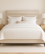 The Sofa Guy 30th Street Upholstered Bed in bedroom