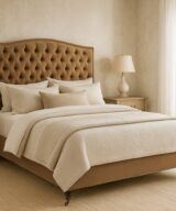 The Sofa Guy Britton Place Upholstered Bed in bedroom