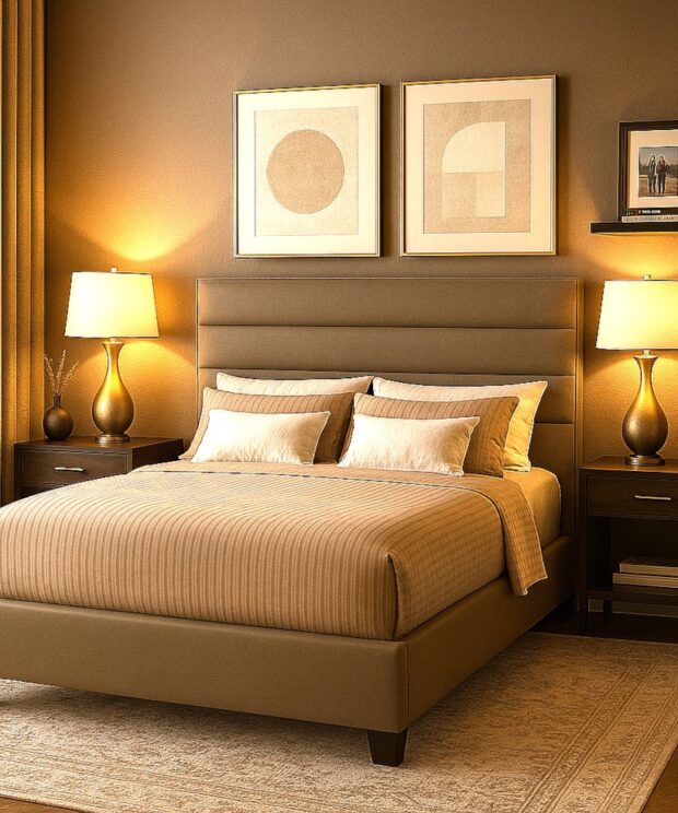 The Sofa Guy Vulcan Drive Upholstered Bed in bedroom