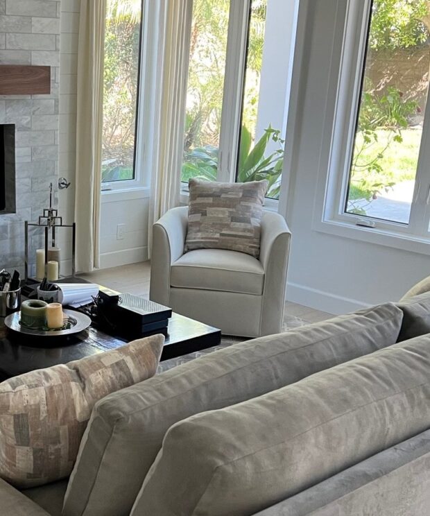 Blanca swivel chair in room setting
