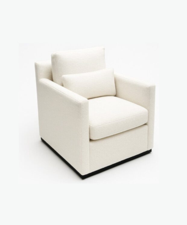 Ella swivel chair in white front view