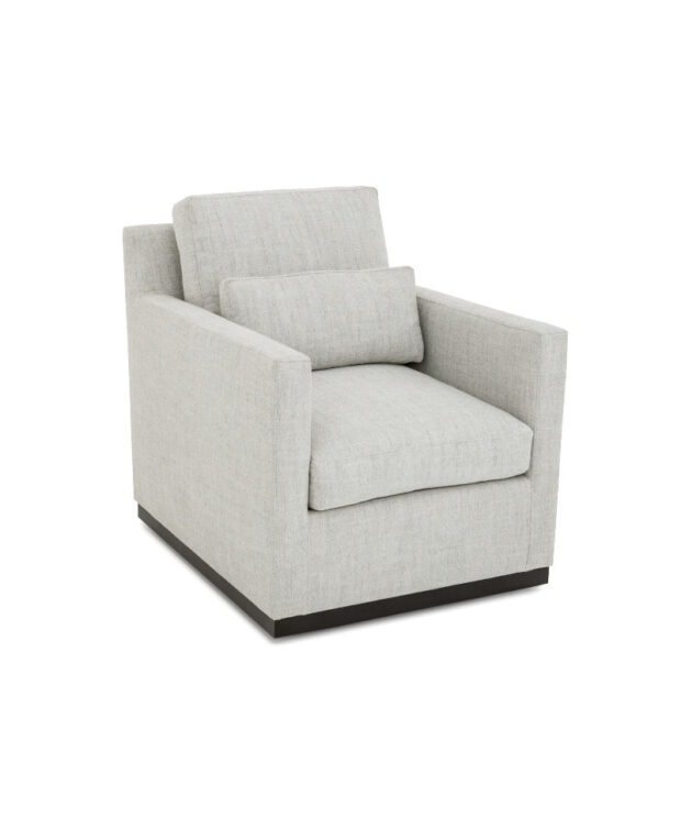 Ella swivel chair in light gray front view