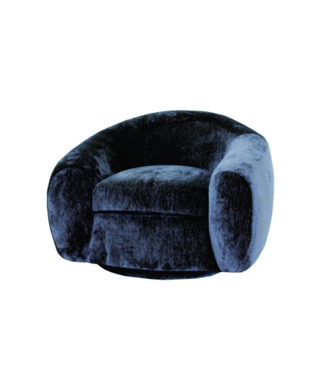 Kira swivel chair in blue front view